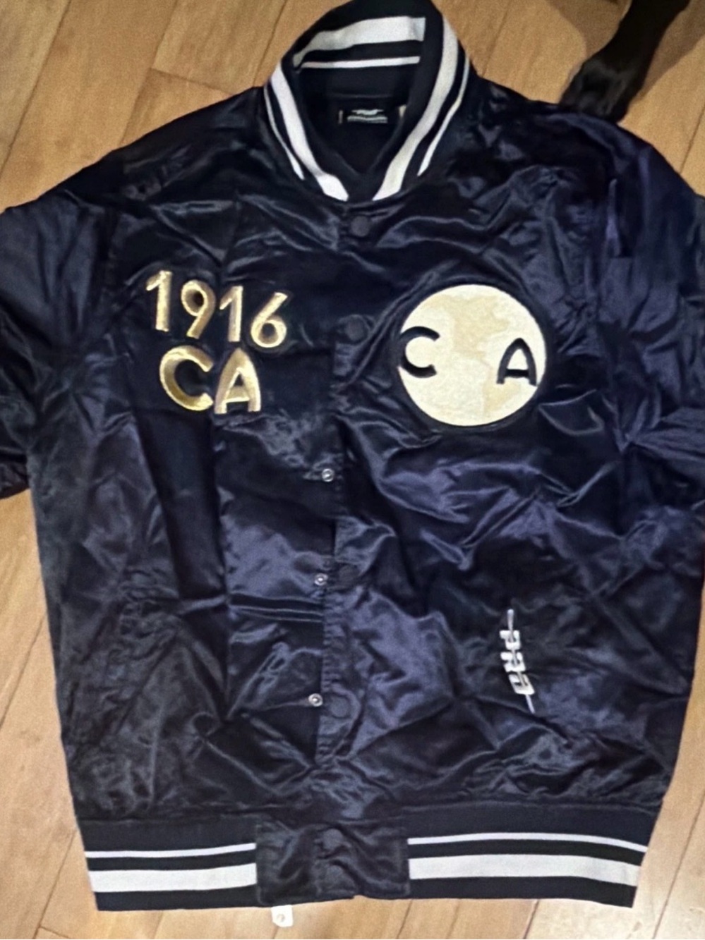 Men's Navy Satin Varsity Bomber Jacket Club America Pro Standard